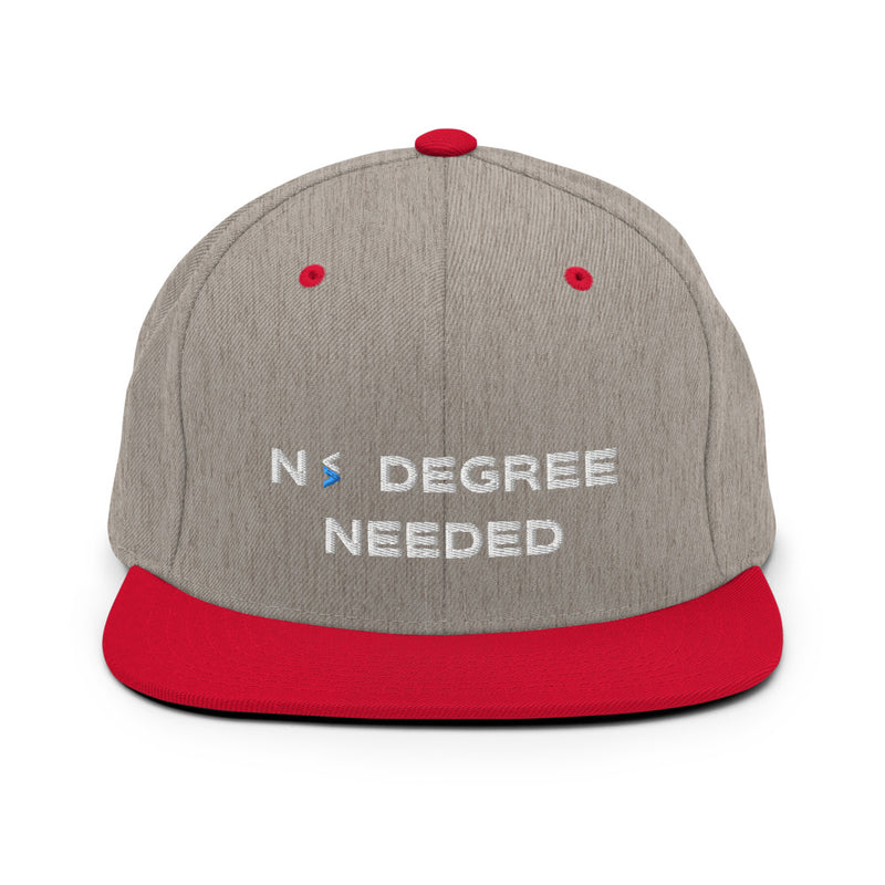 No Degree Needed Snapback Hat